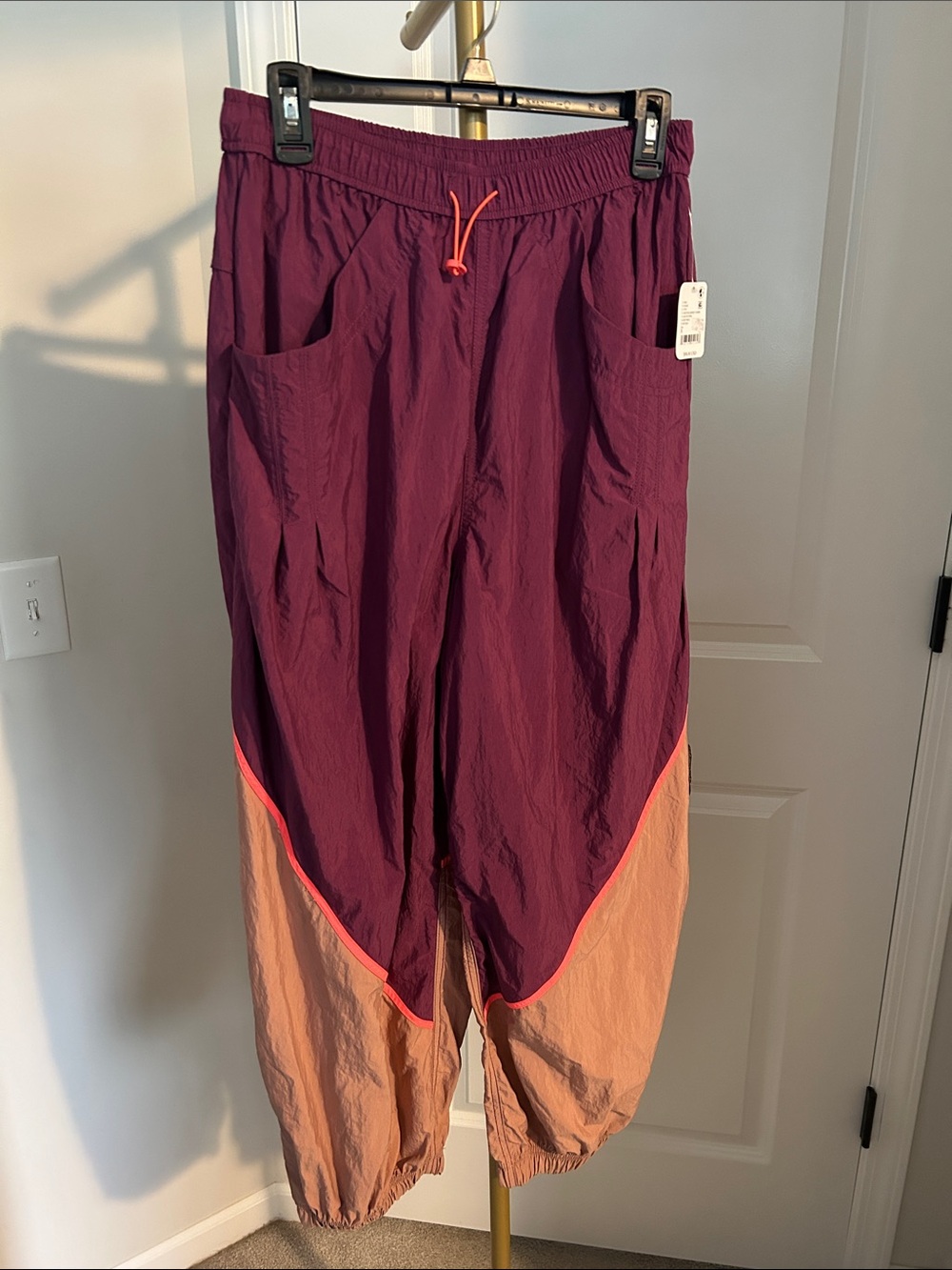 FP Movement by Free People Two-Tone Plum and Peach Track Joggers